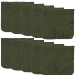 Muslin Burp Cloths, large, olive green